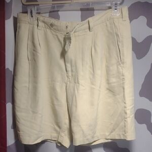 Tommy Bahama Men's Creamy Yellow Flat Front Shorts